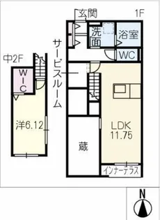 リーブル志賀【1階】の間取り