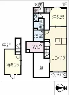 リーブル志賀【1階】の間取り
