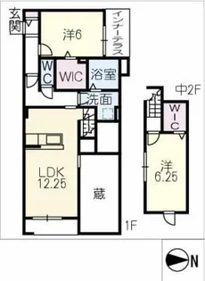 リーブル志賀【1階】の間取り