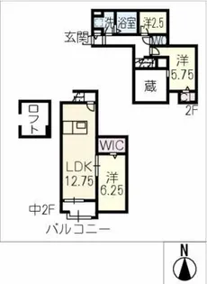 リーブル志賀【2階】の間取り