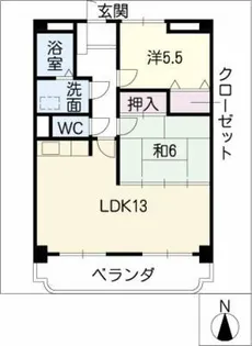 シャルマン冨士塚【1階】の間取り