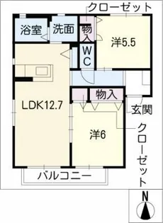 パークヒルズA【1階】の間取り