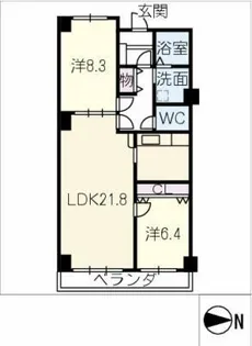 シャトー楼蘭 F-3【3階】の間取り