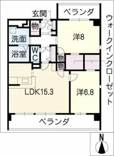 サニーサイド東山 B棟【3階】の間取り