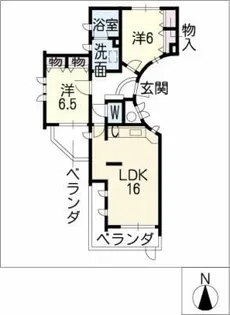 ディアコート徳川山【1階】の間取り