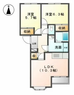 グランシャリオ 四季【2階】の間取り