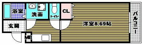 フジパレスアサヒ【1階】の間取り