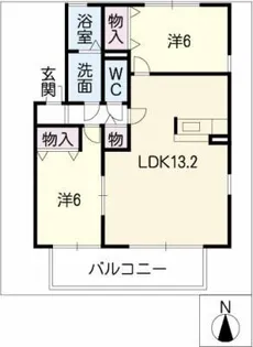 リブェールコートA棟【1階】の間取り