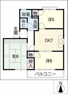サンライズ三好ヶ丘B【2階】の間取り