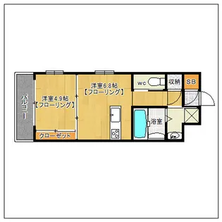 ラファセアリービオ博多【8階】の間取り