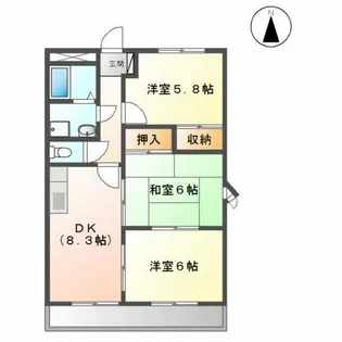 グランドール【1階】の間取り