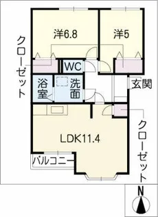 エスペランス【1階】の間取り