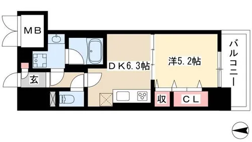 ジェネラーダ【8階】の間取り