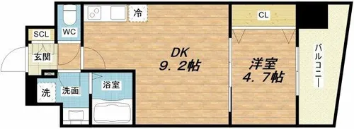 シェリロ神山【3階】の間取り