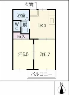 タウニー西入【2階】の間取り