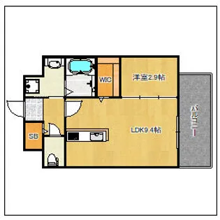 エンクレスト天神LARK【401号室】の間取り