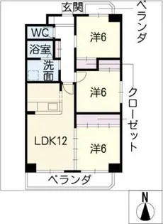 パークサイド雁宿 2号館【4階】の間取り