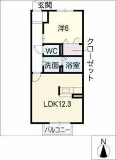 ディアス勝川【1階】の間取り