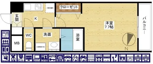S-RESIDENCE三国WEST【7階】の間取り