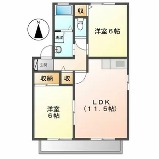 キャッスル上吉田【101号室】の間取り