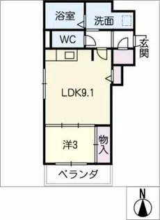 LE CIEL CLAIR白壁【3階】の間取り