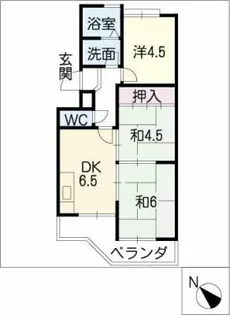 ゴールデンハイツ幸【2階】の間取り