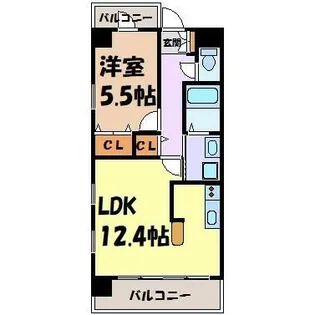 ソラナ平安【4階】の間取り