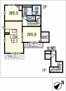 Belle Crest【2階】の間取り