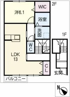 フィカーサS【2階】の間取り