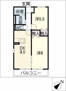 コットンメゾンC棟【2階】の間取り