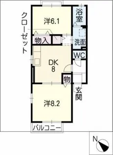 ウイングアサヒ【2階】の間取り