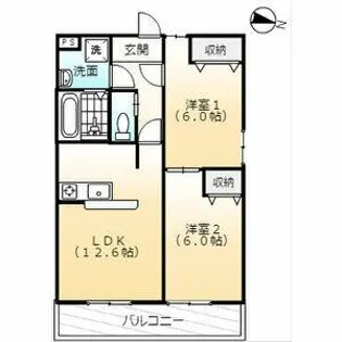 サザンクロス双太山【3階】の間取り