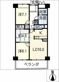 ザ・シーン城北【3階】の間取り