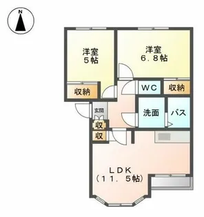 ルナ フレア【1階】の間取り