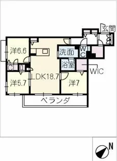 アンビエラ八事【3階】の間取り