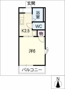 ハイコート辰巳【1階】の間取り