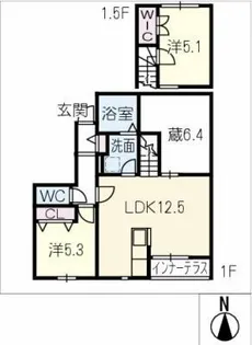 仮)ロシュ上ノ山【1階】の間取り