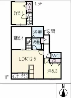 仮)ロシュ上ノ山【1階】の間取り