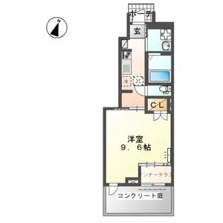 グリシーヌ シーバ【1階】の間取り