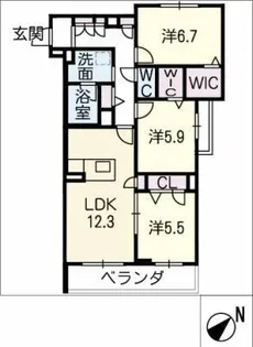 エコクリーンヒルズ名和【2階】の間取り
