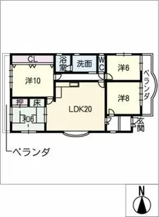 中野町さくらマンション【3階】の間取り