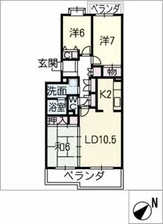 南山レジデンスB棟【3階】の間取り
