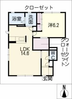 グレースコート三条 B棟【1階】の間取り