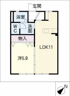 レジデンス神戸【1階】の間取り