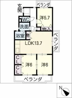 シティライフ弥富ヶ丘【3階】の間取り