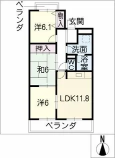 シティ・ライフ野並【1階】の間取り