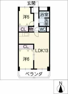 クロックタワー植田【4階】の間取り