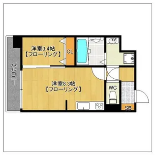 MODERN PALAZZO博多SURII【602号室】の間取り