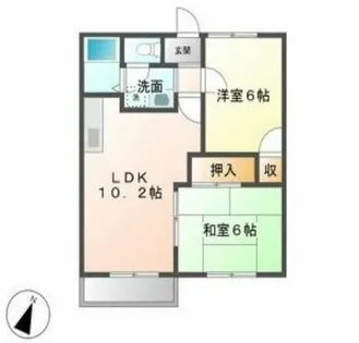 風とひなたのアマルフィ【102号室】の間取り