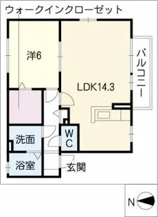 ウィルモア赤池B棟【2階】の間取り